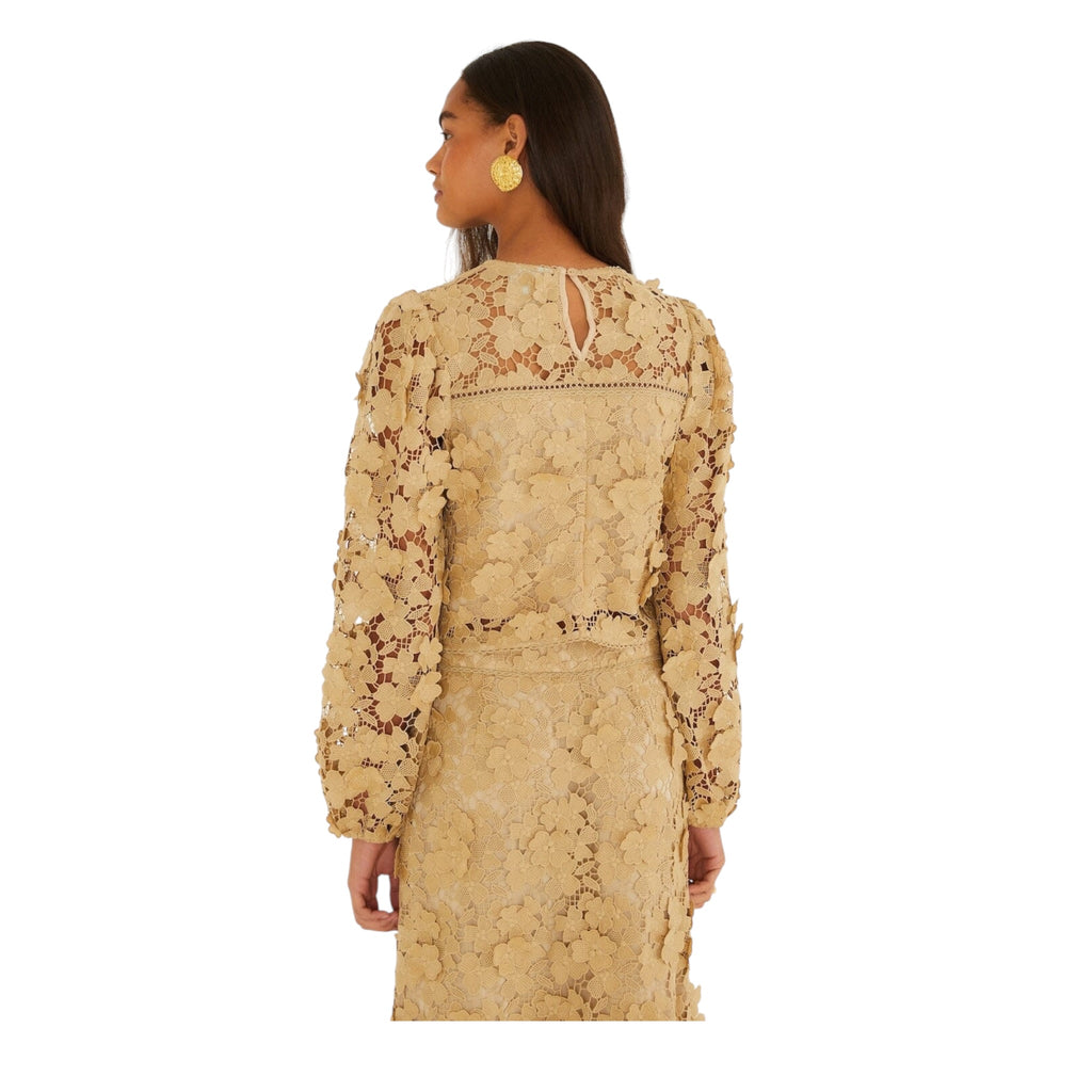 Farm Rio Sand Embroidery Blouse