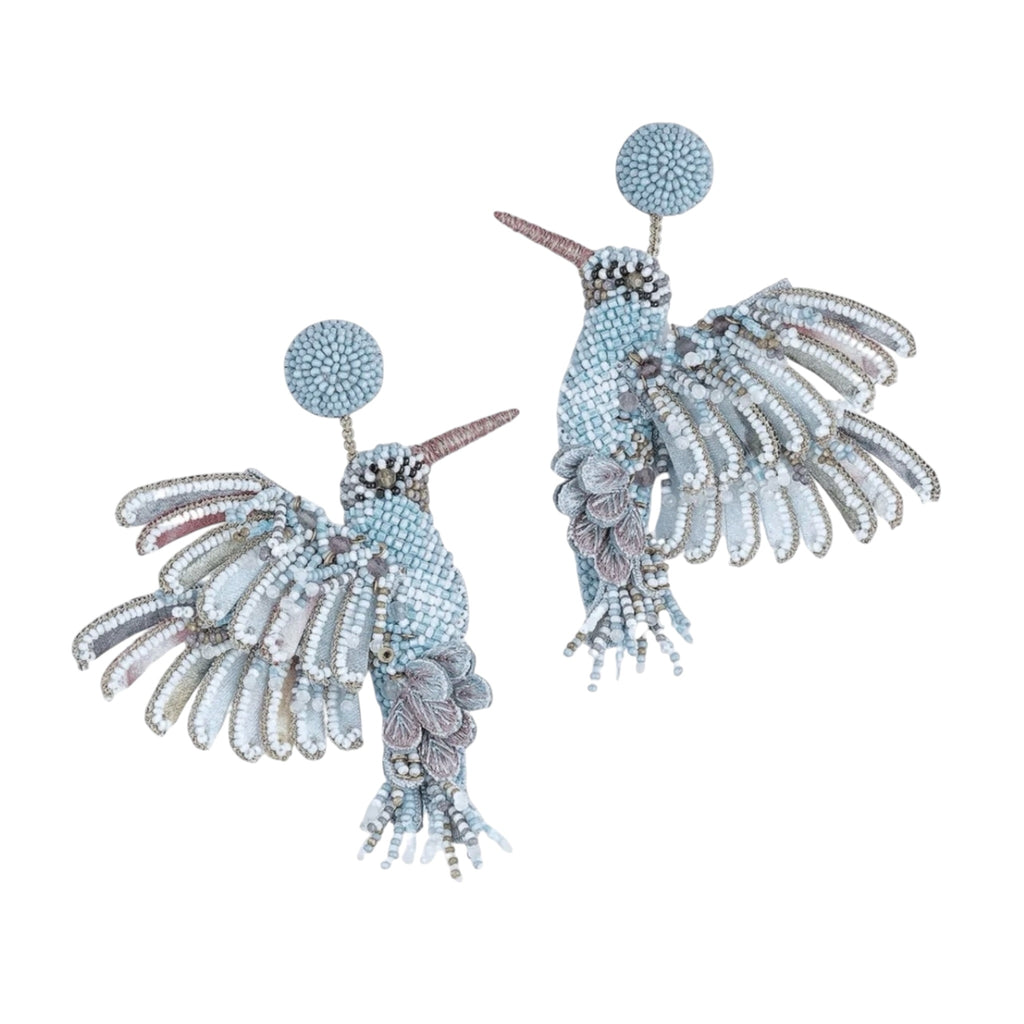 Deepa Gurnani Light Blue Hummingbird Earrings