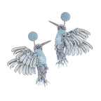 Deepa Gurnani Light Blue Hummingbird Earrings