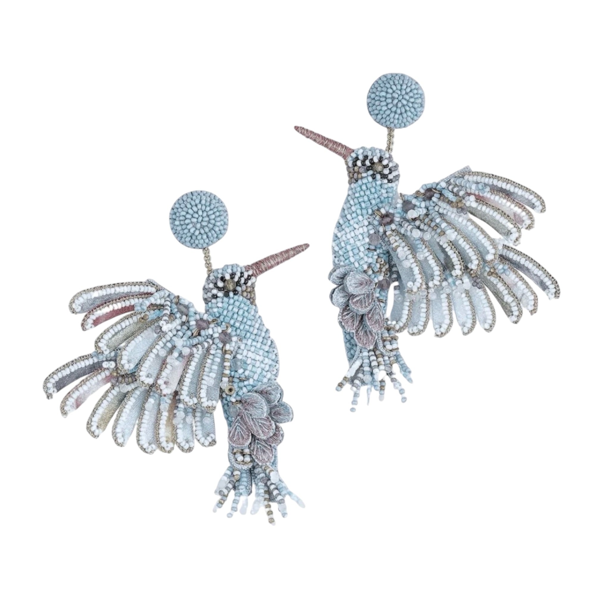 Deepa Gurnani Light Blue Hummingbird Earrings