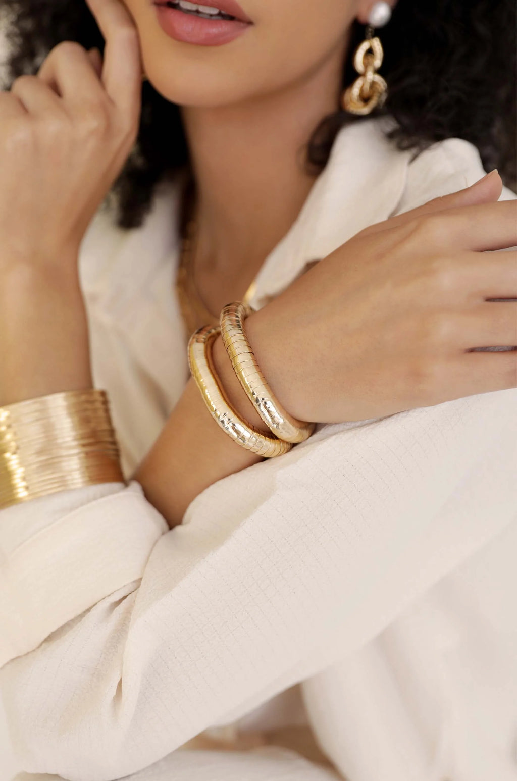 Ettika Liquid Gold Stretch Bracelet Set