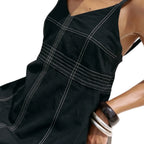 The Handloom Eva Black Midi Dress