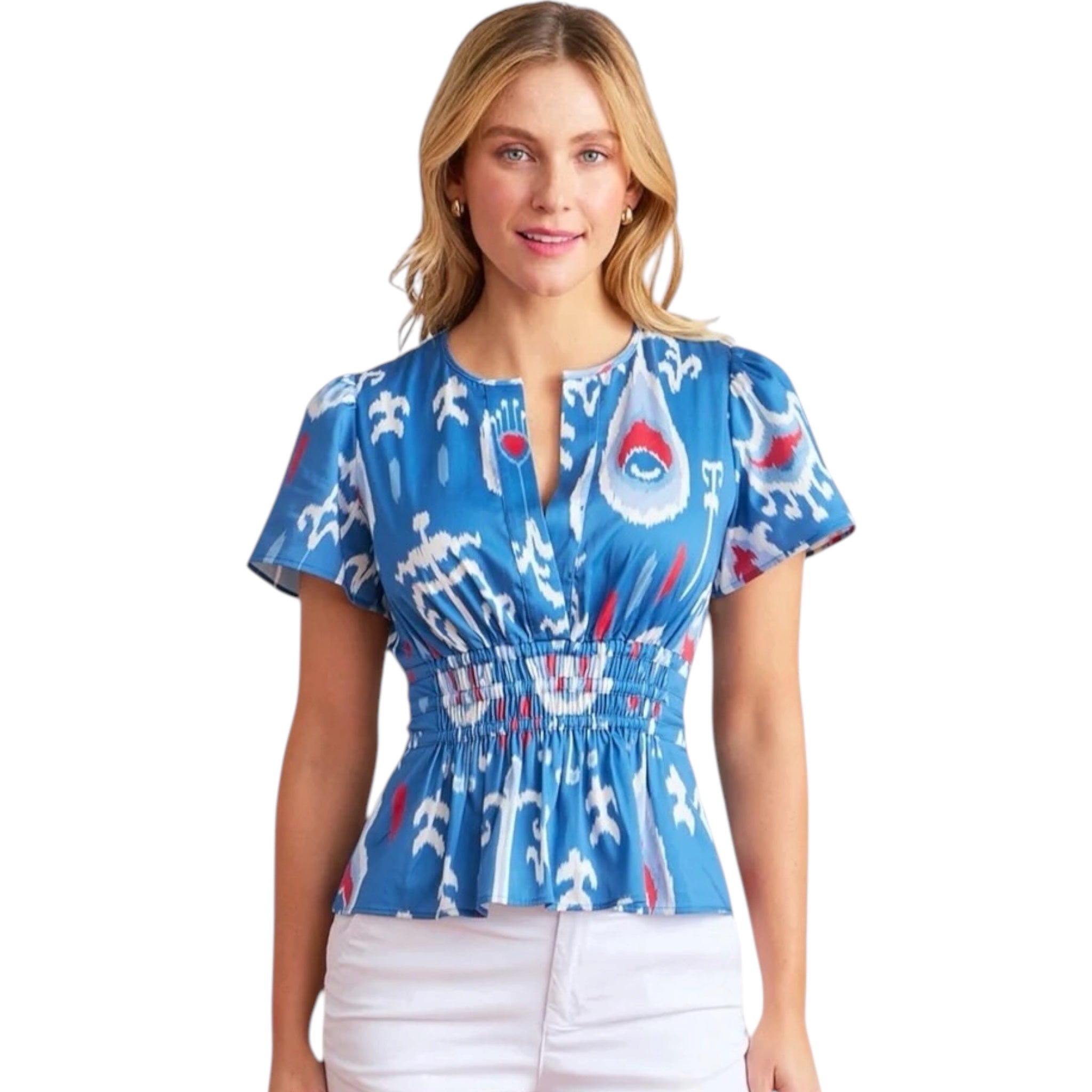 Sheridan French Eloise Blouse Americana Ikat