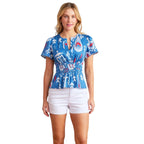 Sheridan French Eloise Blouse Americana Ikat