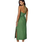 Farm Rio Green Palm Tree Embroidered Midi Dress