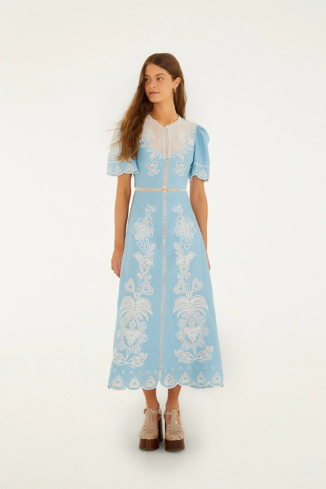 green emerald velvet dress Farm Rio Coconut Tree Flow Dress main image 1