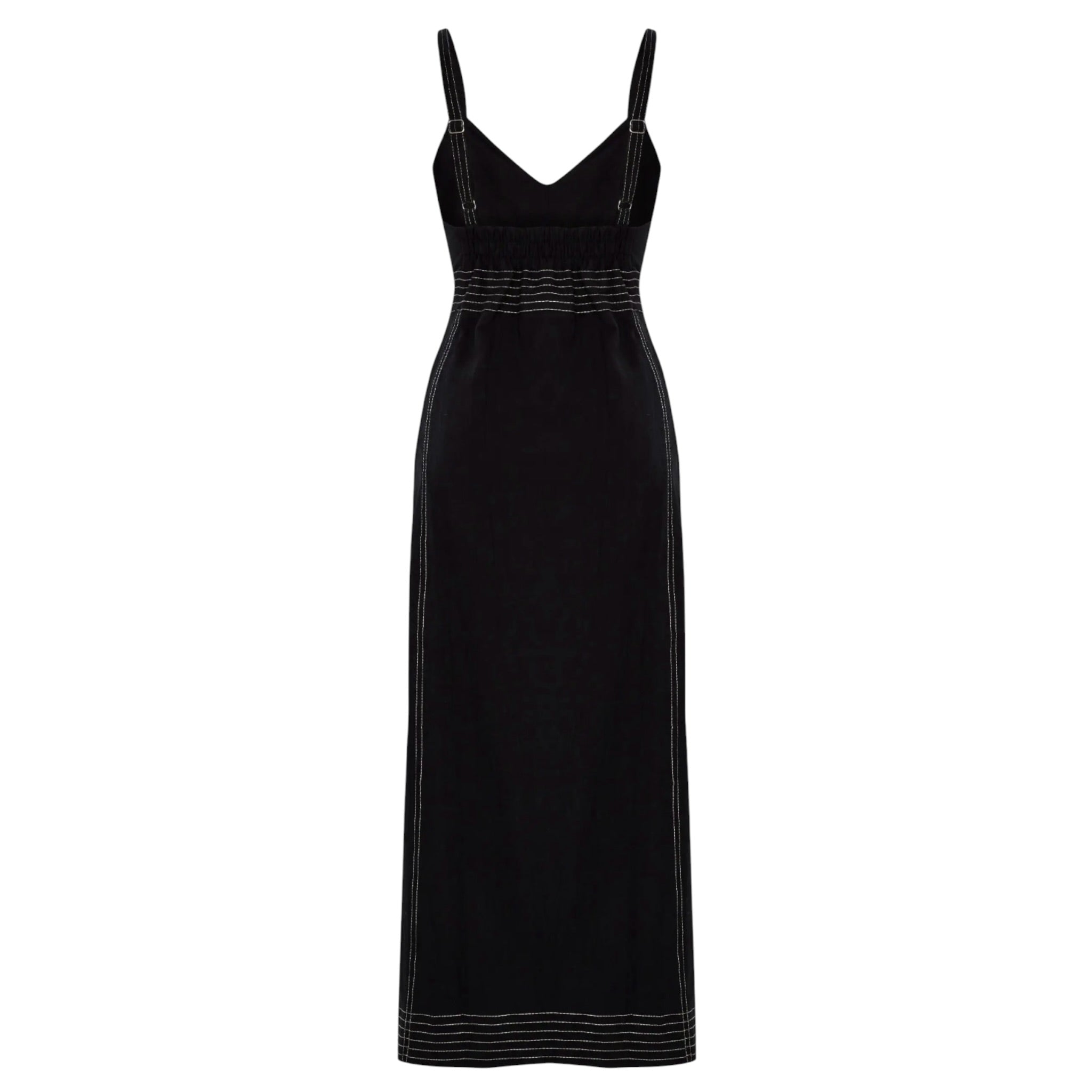 The Handloom Eva Black Midi Dress