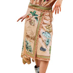 Farm Rio Bird Poetry Wrap Midi Skirt