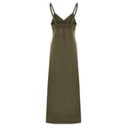 The Handloom Eva Khaki Midi Dress