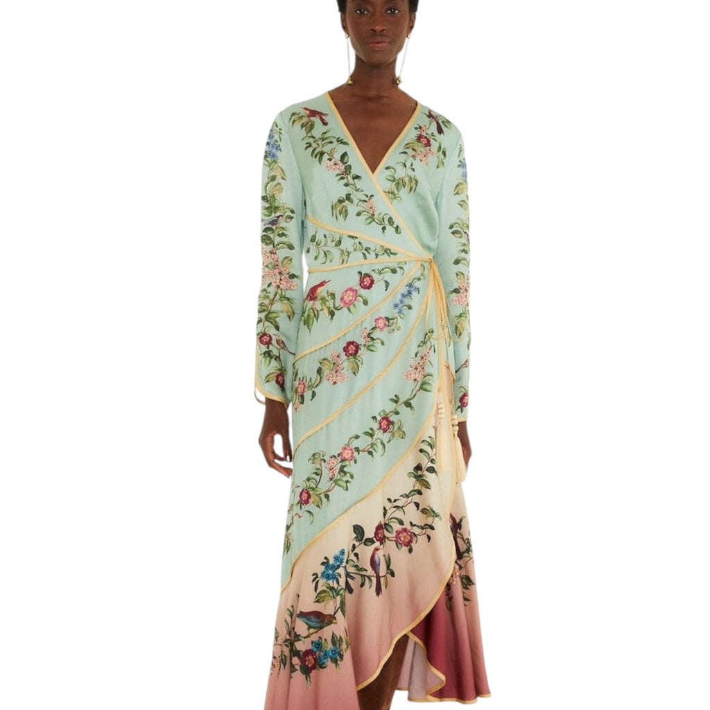 Farm Rio Birds Tree Long Sleeve Maxi
