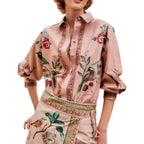 Farm Rio Bird Poetry Collared Shirt