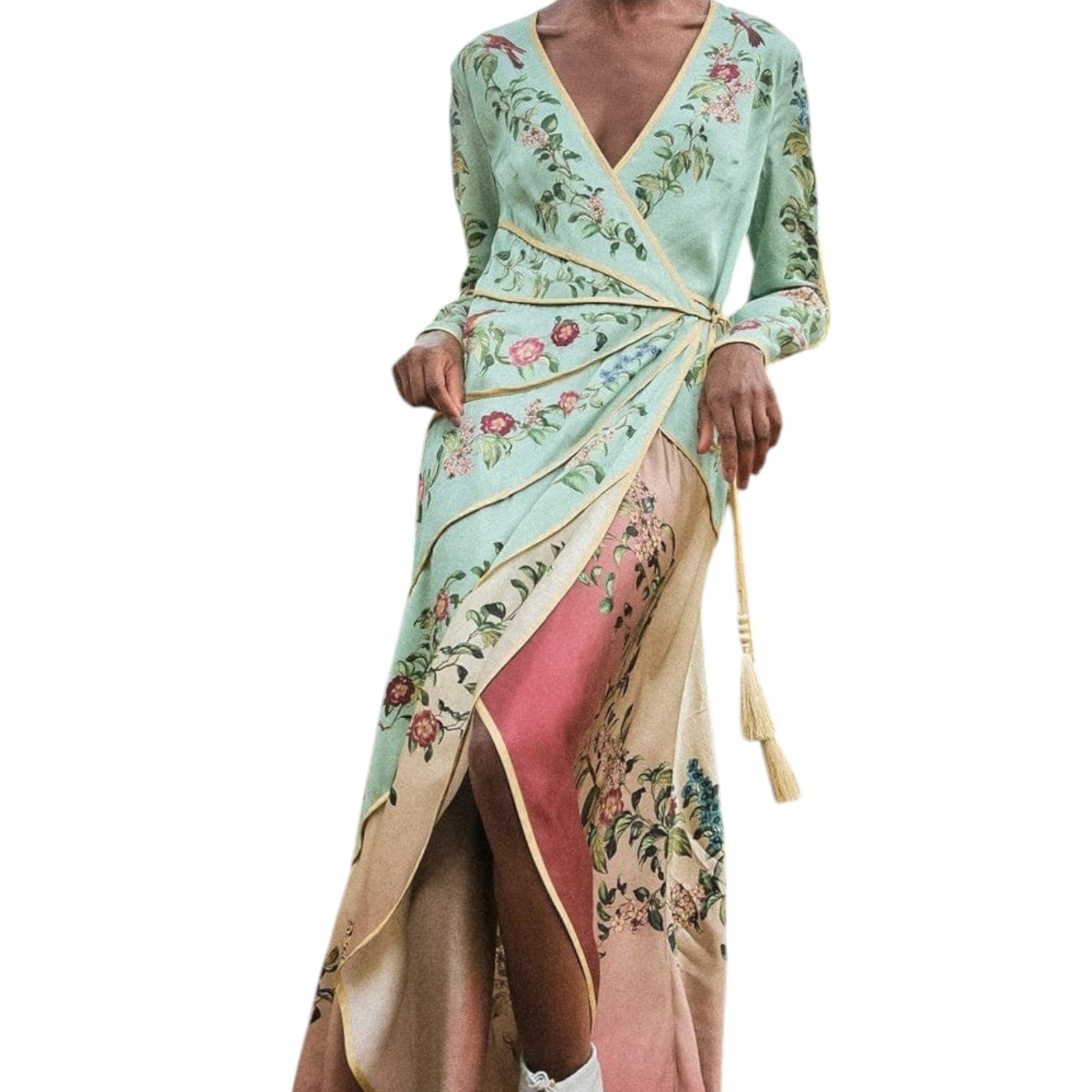 Farm Rio Birds Tree Long Sleeve Maxi