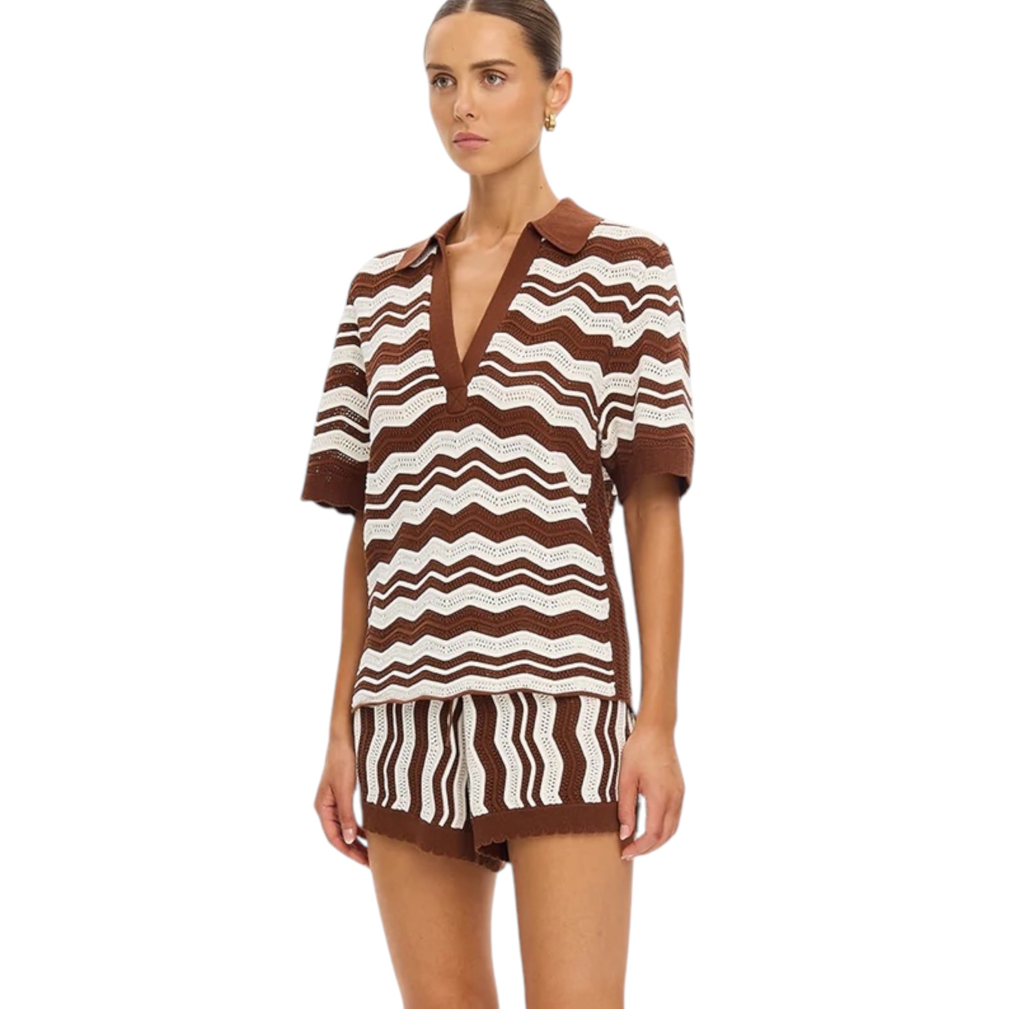 Kivari Sarah Knit Polo Top