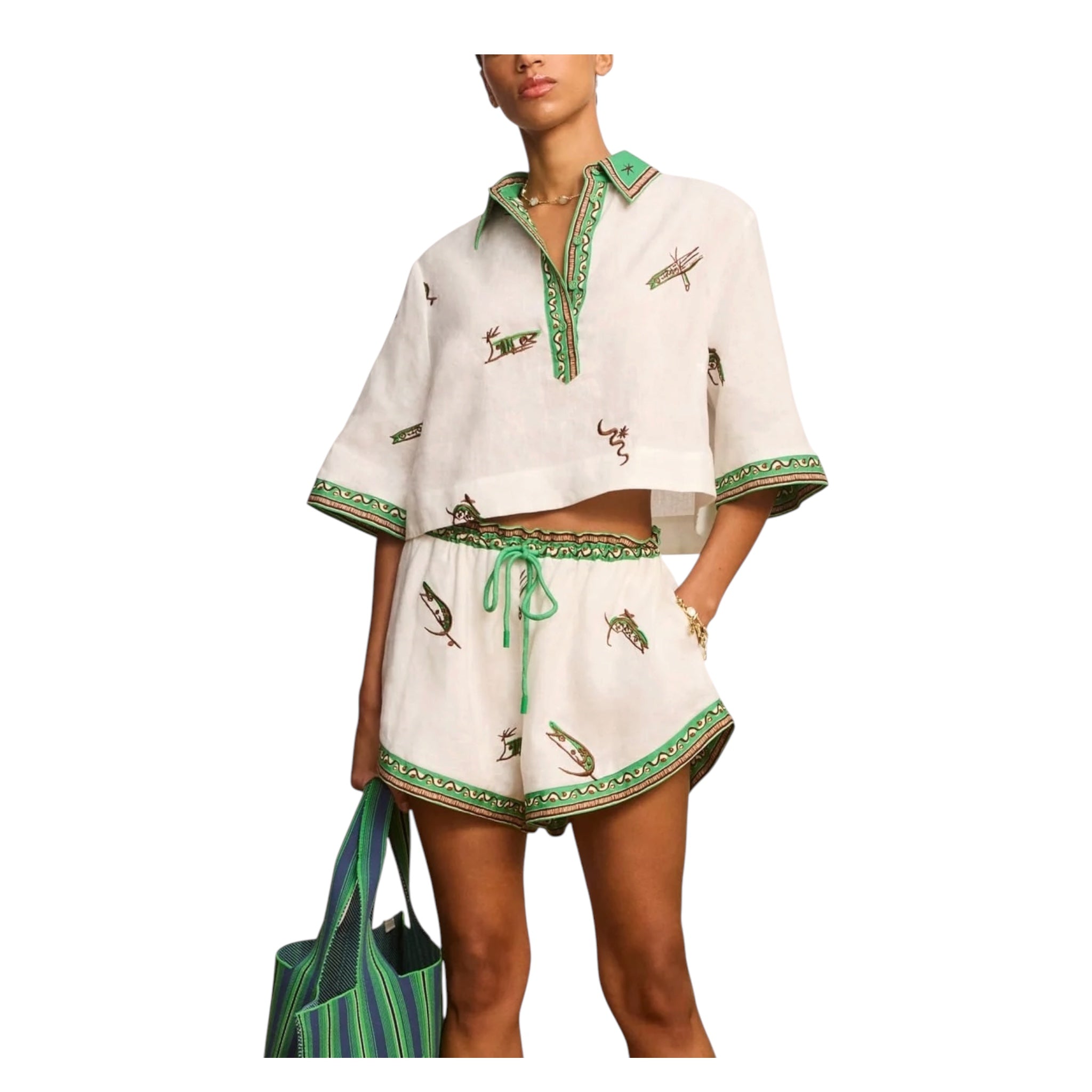 Alemais Wanda Embroidered Shorts