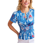 Sheridan French Eloise Blouse Americana Ikat