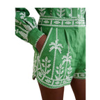 Farm Rio Bicolor Cross Stitch Embroidery Shorts