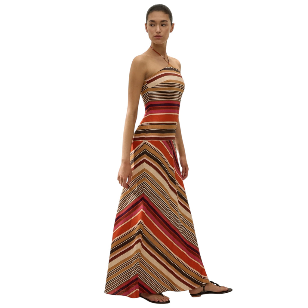 Faithfull Clara Striped Linen Maxi Dress