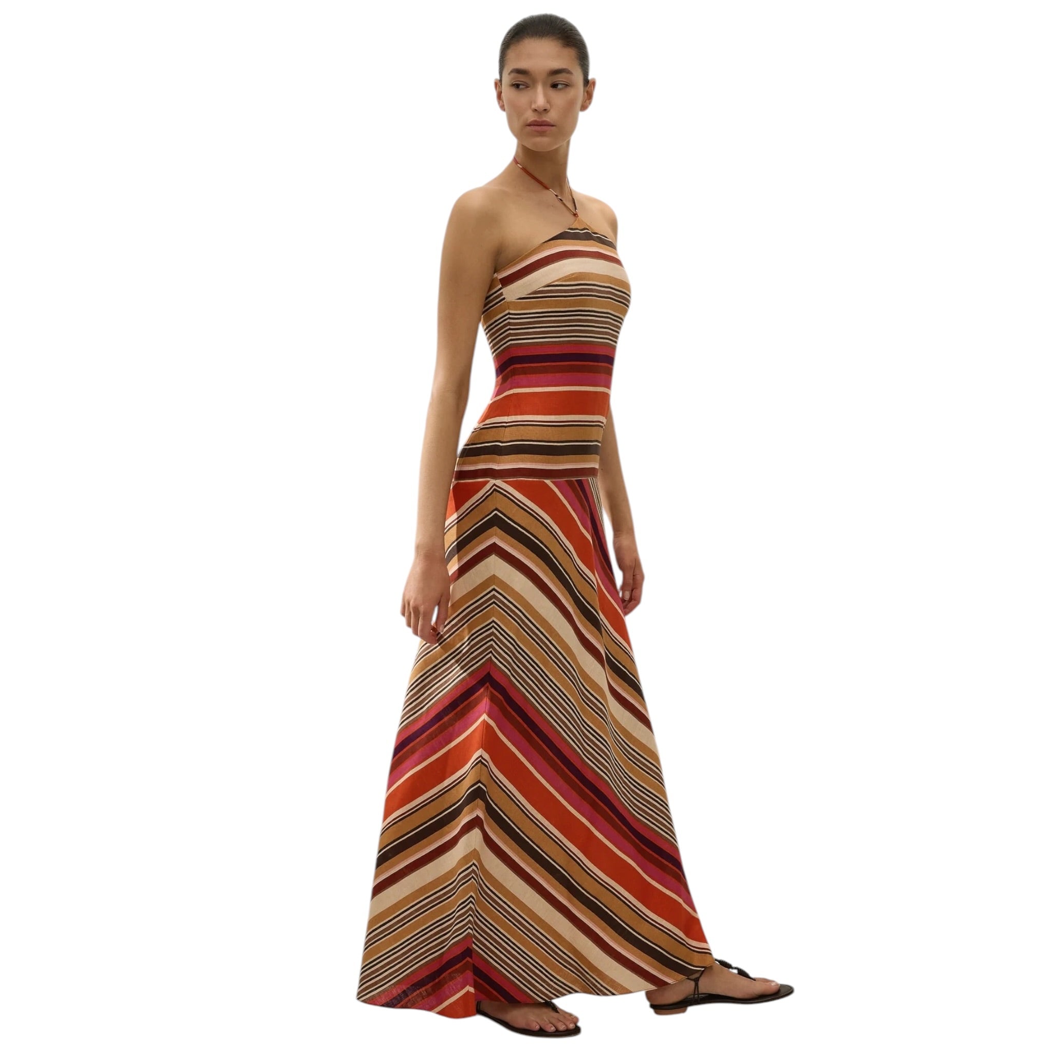 Faithfull Clara Striped Linen Maxi Dress