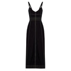 The Handloom Eva Black Midi Dress
