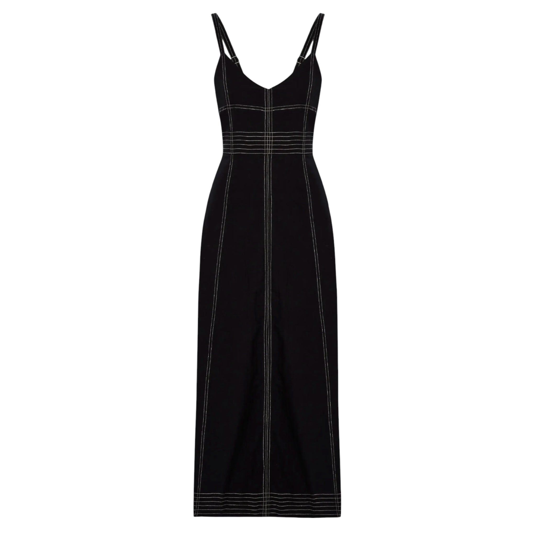 The Handloom Eva Black Midi Dress