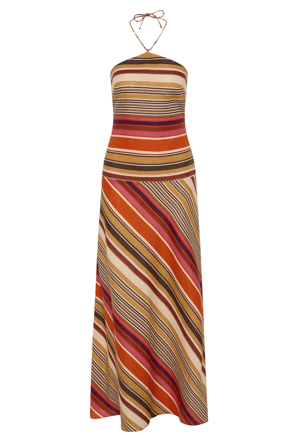 Faithfull Clara Striped Linen Maxi Dress