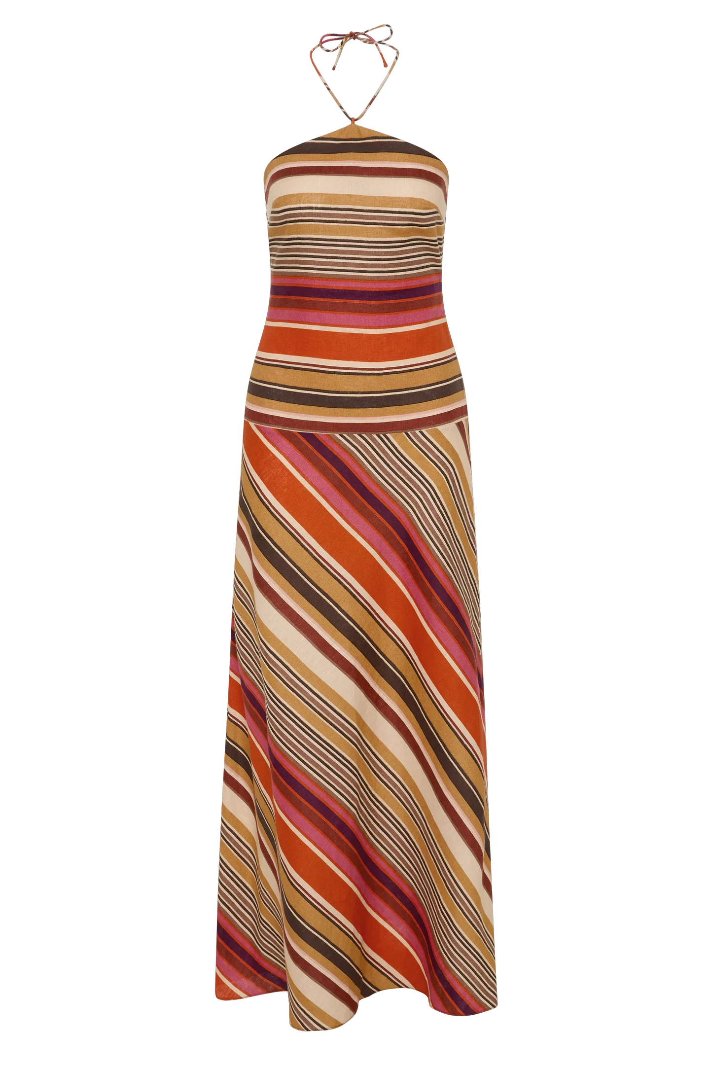 Faithfull Clara Striped Linen Maxi Dress
