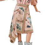 Farm Rio Bird Poetry Wrap Midi Skirt