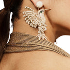 Deepa Gurnani White Hummingbird Earrings