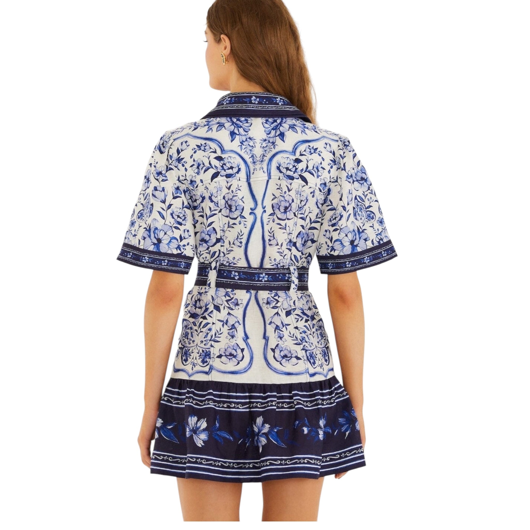 Farm Rio Off White Porcelain Garden Mini Dress