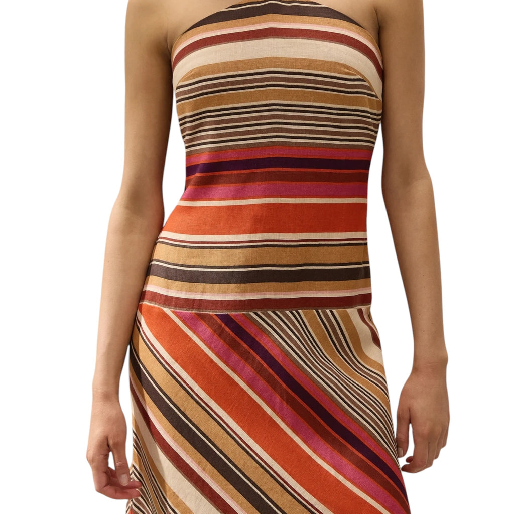 Faithfull Clara Striped Linen Maxi Dress