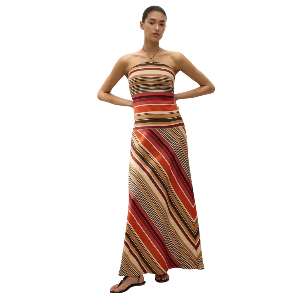 Faithfull Clara Striped Linen Maxi Dress