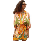 Farm Rio Multicolor Birds Mini Skirt