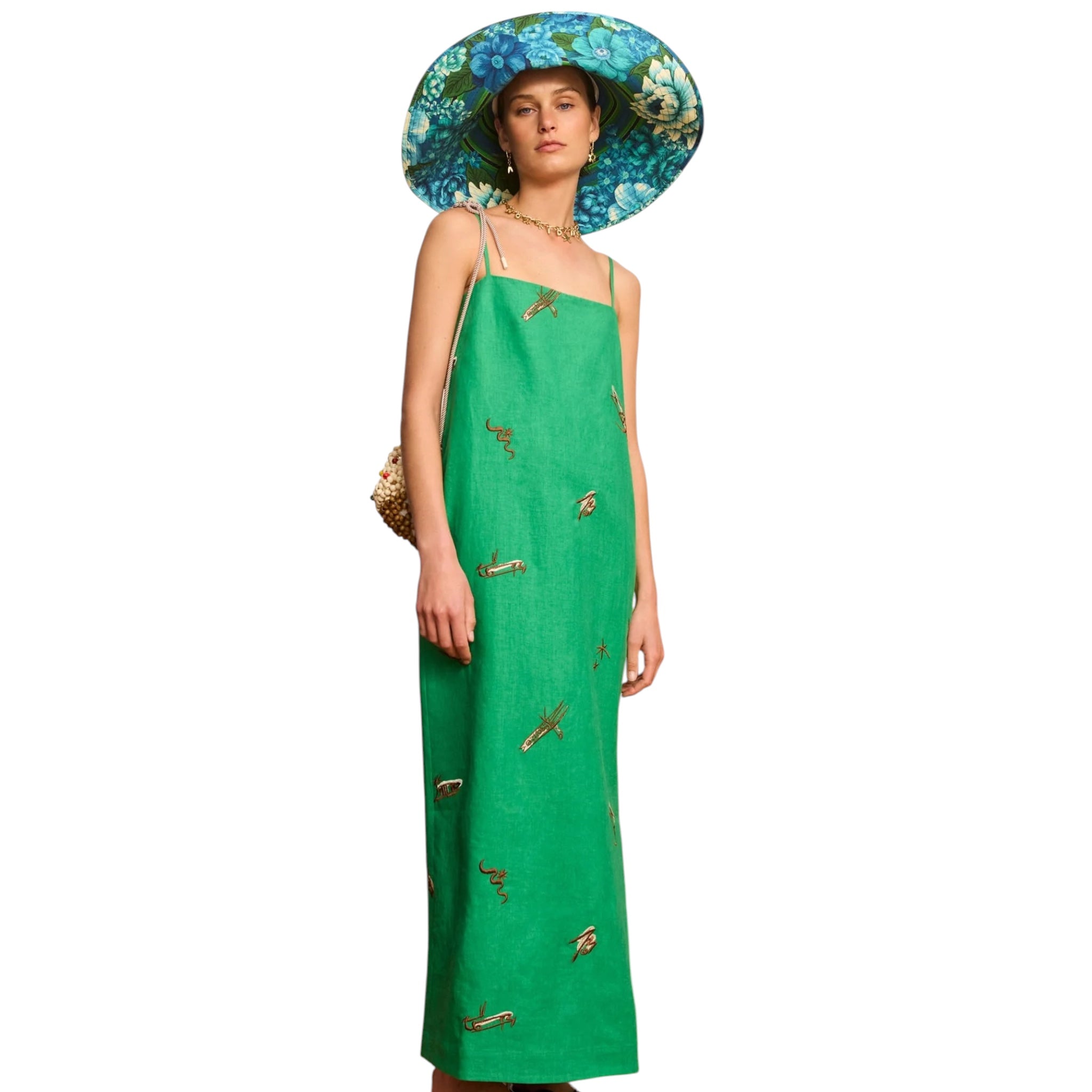 Alemais Wanda Embroidered Midi Dress