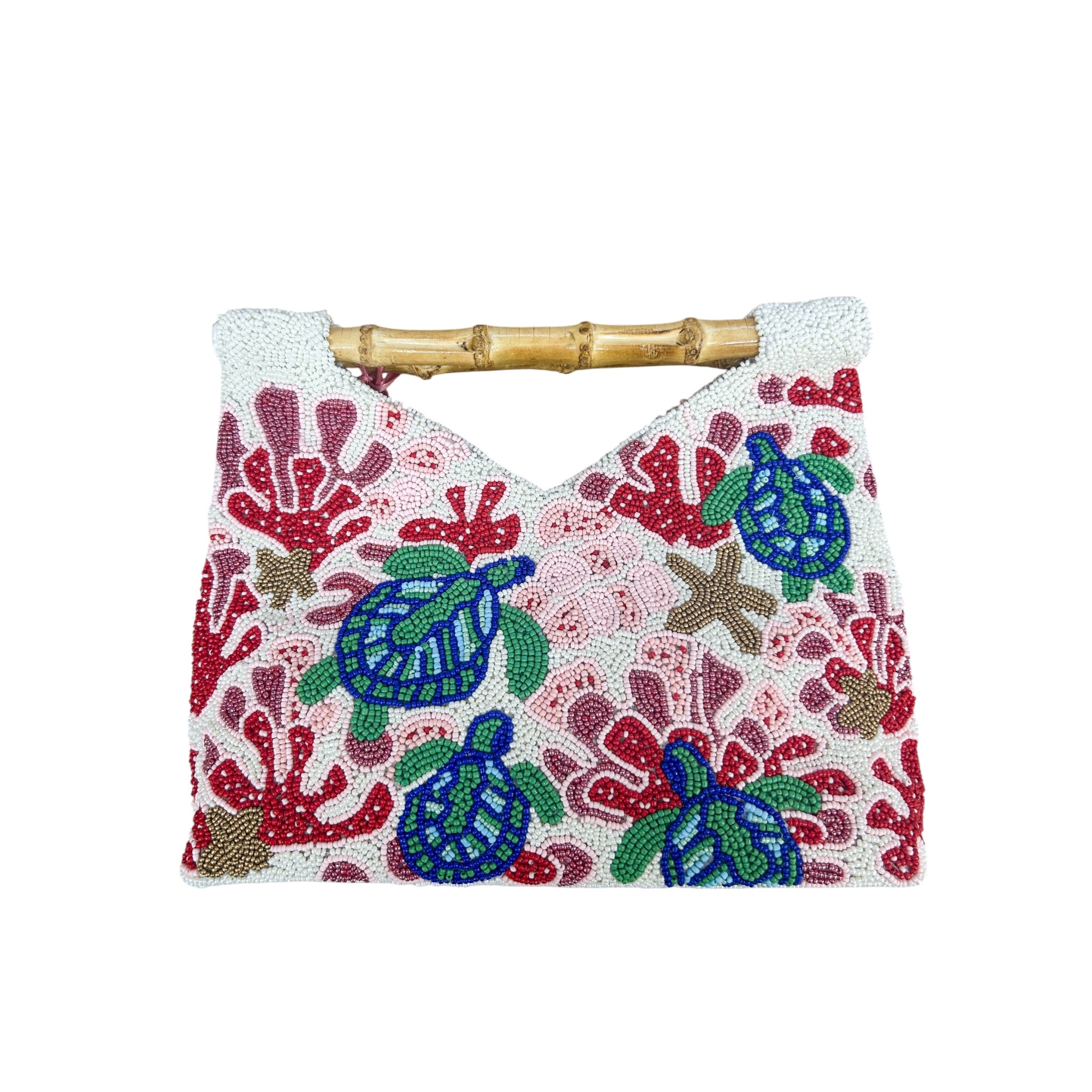 Turtle Sea Life Beaded Handbag