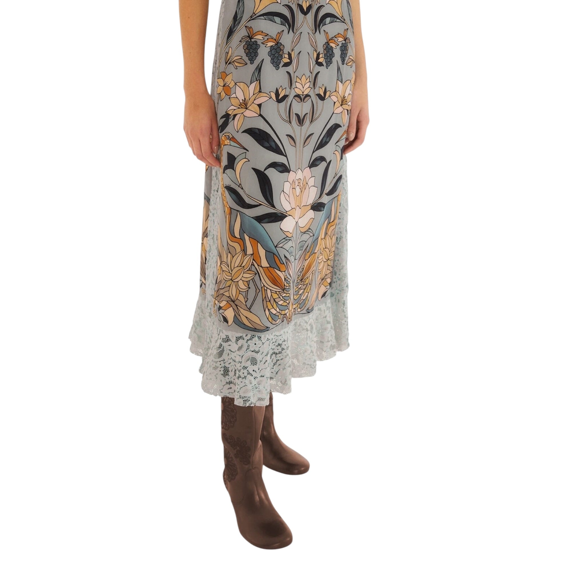 Farm Rio Stained Glass Beauty Lace Midi Dress