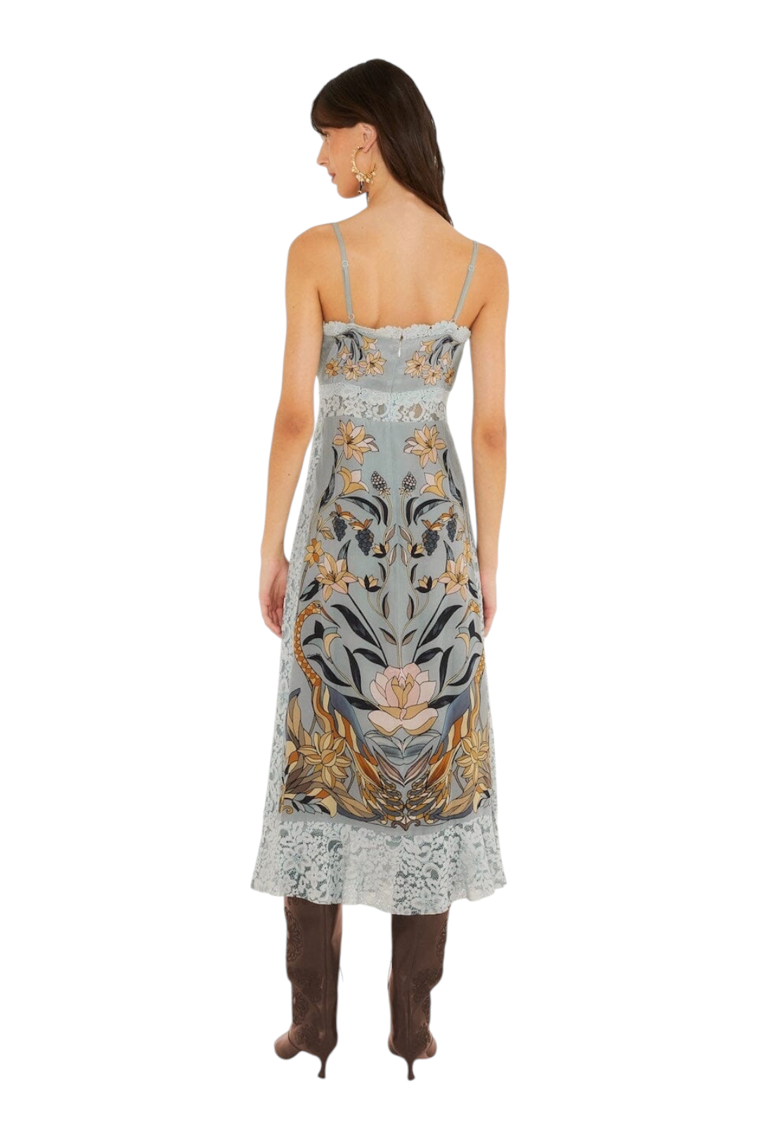 Farm Rio Stained Glass Beauty Lace Midi Dress