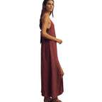The Handloom Burgandy Lucid Midnight Flow Dress