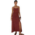 The Handloom Burgandy Lucid Midnight Flow Dress