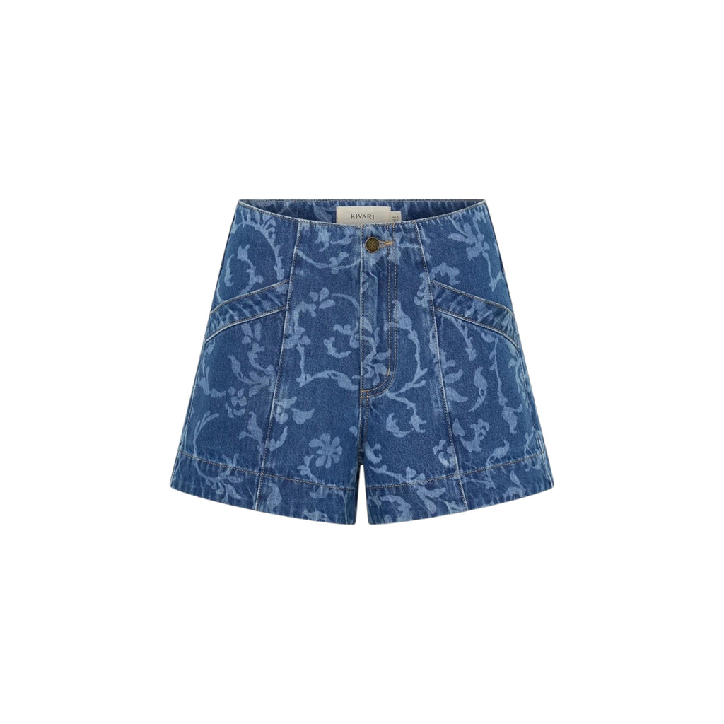 Kivari Laguna Printed Denim Shorts