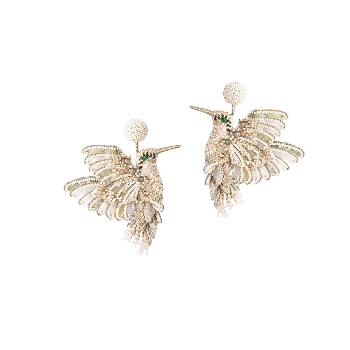 Deepa Gurnani White Hummingbird Earrings