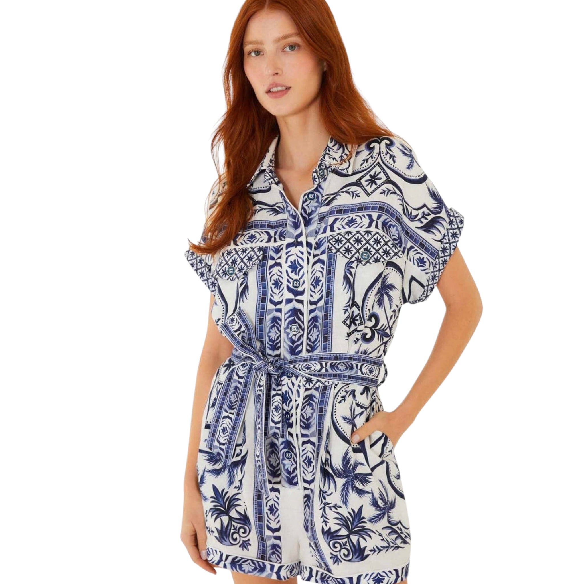Farm Rio Off White Wonderful City Romper