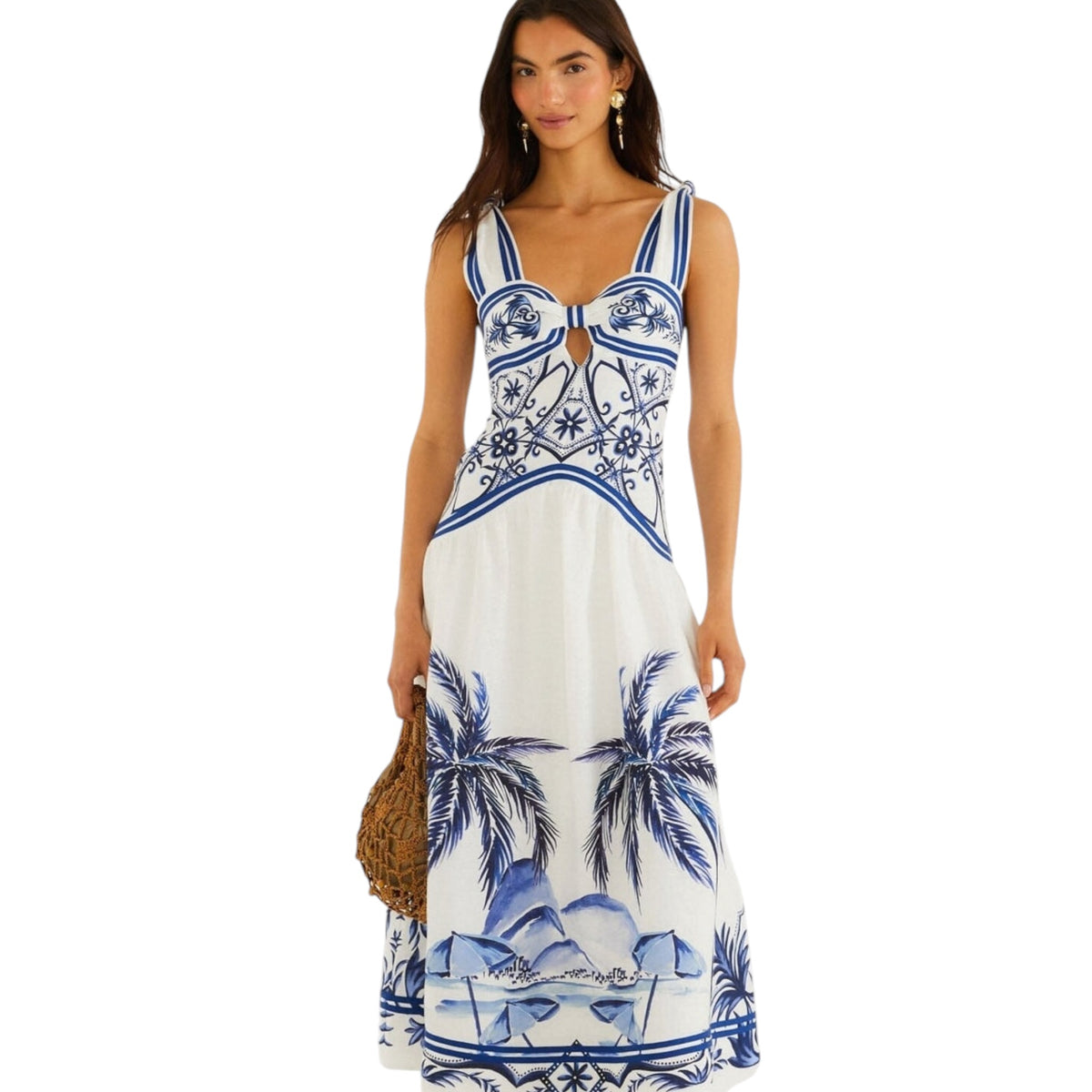 farm rio blue white dress Off Wonderful City Maxi – Float Key West Women 2026 Off Shoulder Crafted from soft Style-Color-Dim:AP1D106618_AA271_M Size:CHILD-3XL-8/9 Years