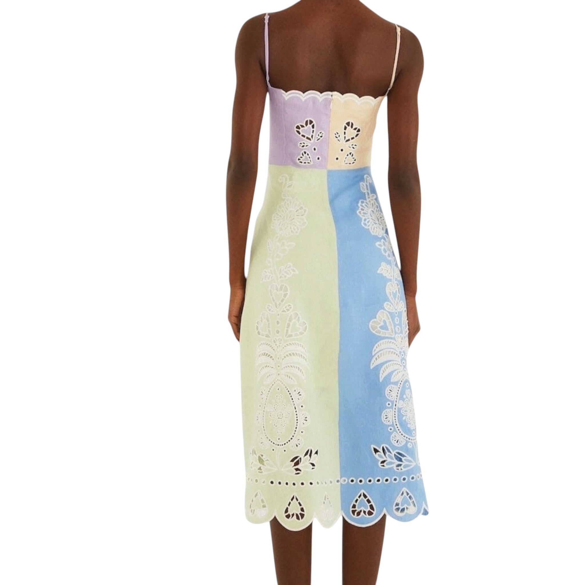 Farm Rio Multi-colored Embroidered Midi Dress