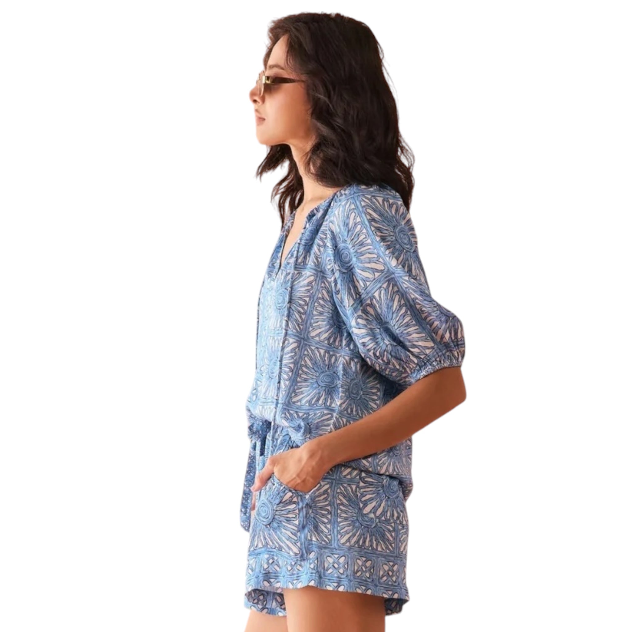 Omika Kashni Ocean Isla Blouse