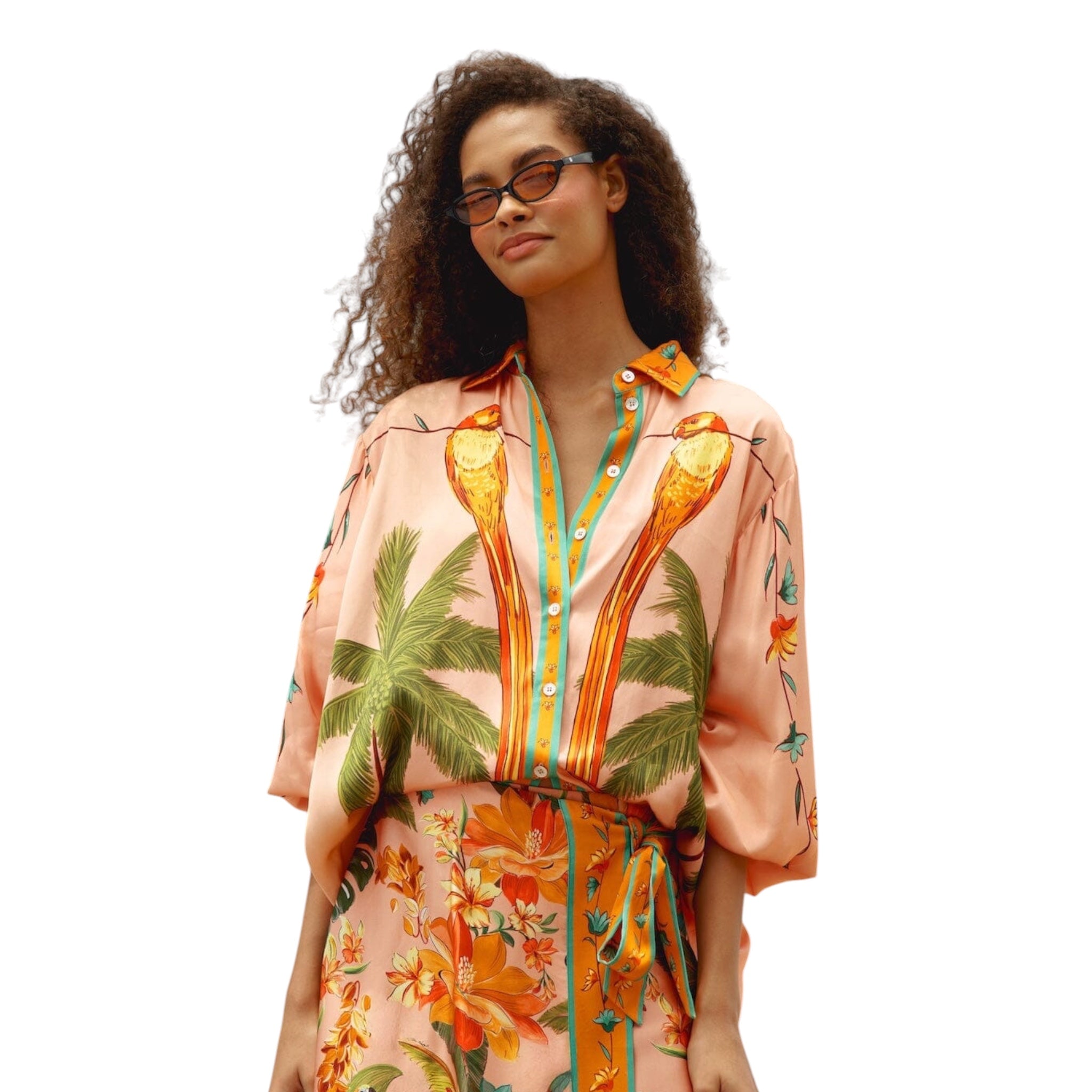 Farm Rio Multicolor Birds Shirt